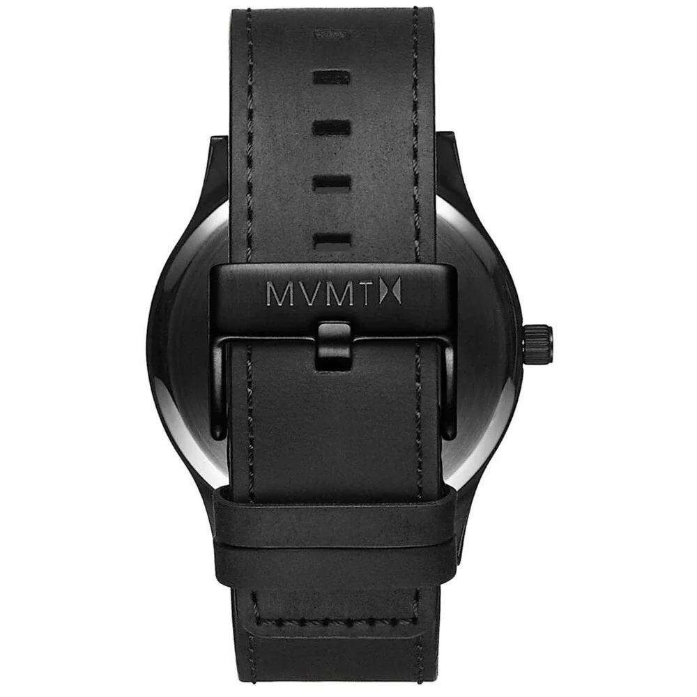 MVMT Classic Black Red Watch Leather Strap OS